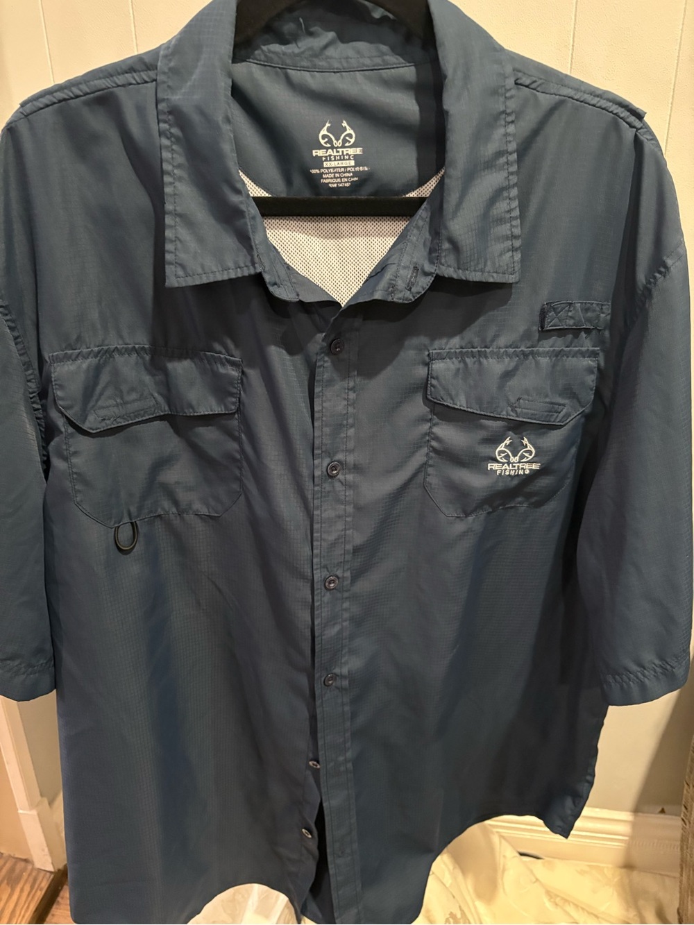 Realtree Fishing Men’s Navy Short-Sleeve Performance Shirt